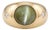 14ky Gold Gia Certified 7.11 Carat Natural Cat's Eye Chrysoberyl & Diamond Ring For Sale
