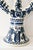 Folk Art Hungarian Folk Art Earthenware Pottery Candelabra/Cobalt Blue For Sale - Image 3 of 4