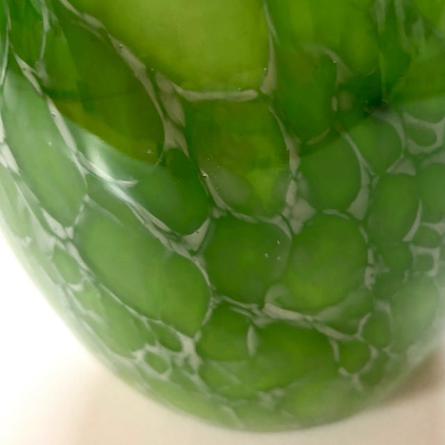 Glass Vibrant Bottle Green Handmade Art Glass Vase Circa 1990s For Sale - Image 7 of 9