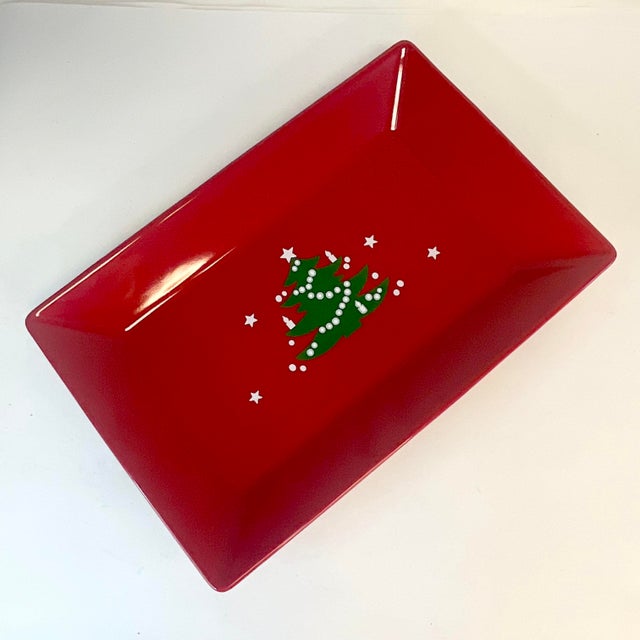 1980s Vintage German Waechtersback Christmas Tree Extra Large Sandwich Tray. For Sale - Image 6 of 10