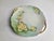 JR Hubschenreuther attributed hand painted Green & Yellow Floral Porcelain Cake Plate. Tray. Desserts. Hors D'oeuvres....