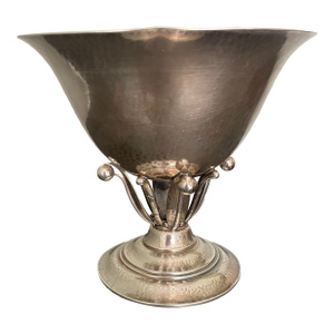 Art Deco Georg Jensen Hammered Sterling Silver Bowl