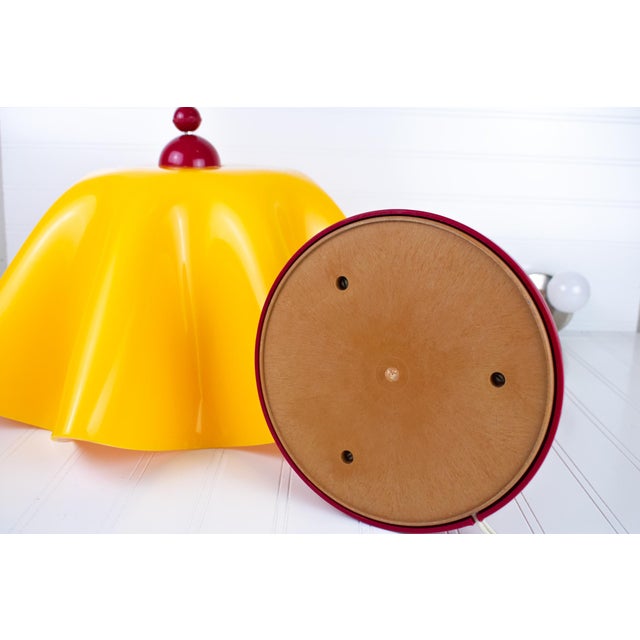 Vintage Post Modern Hard Moulded Table Lamp With Shade For Sale - Image 9 of 12