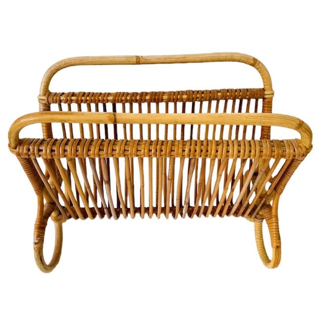 Wood Vintage Rattan Literature Tray from Rohé Noordwolde, 1950s For Sale - Image 7 of 7
