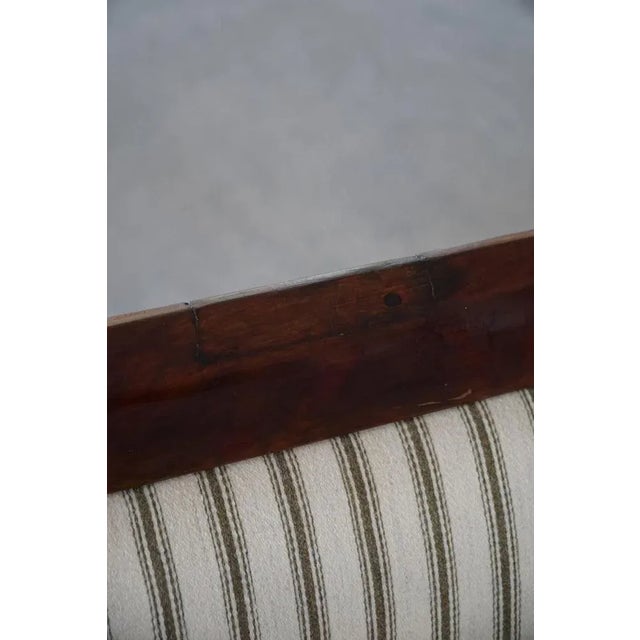 Antique Danish Empire Sofa with Detailed Woodwork and Striped Fabric, 19th Century For Sale - Image 15 of 17