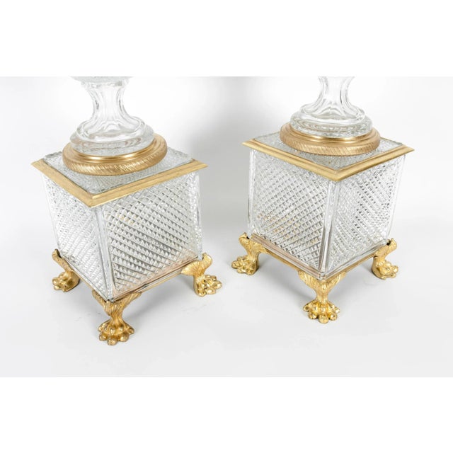 Late 19th Century Gilt Bronze / Cut Glass Vases / Centerpieces For Sale - Image 12 of 13