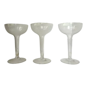 1980s Tall and Wide Champagne Glasses- Set of 3
