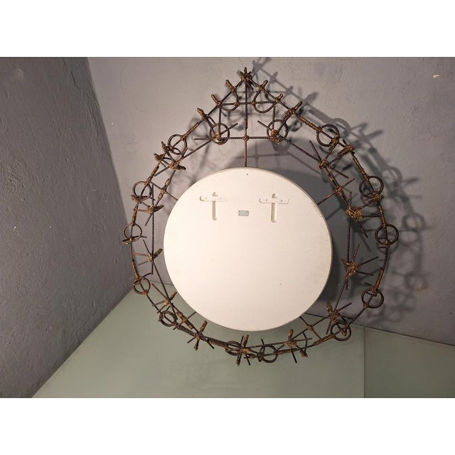Vintage Round Mirror with Iron Props from Morgan Rida, 2000s For Sale - Image 16 of 18