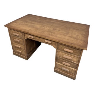 Vintage Oak Ministers Desk, 1930s For Sale