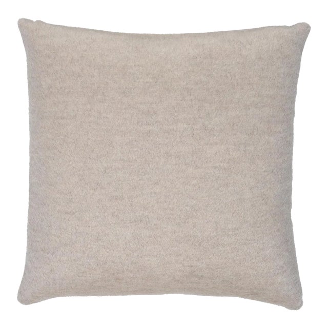 Schumacher Dixon Mohair Pillow 22" in Stone For Sale