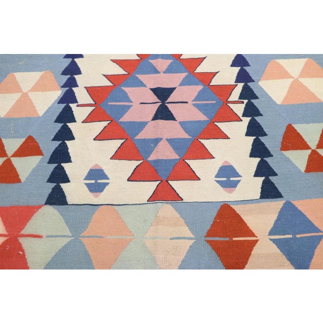 Vintage Persian Shiraz Kilim Rug, 04'01 X 05'09 For Sale - Image 4 of 9