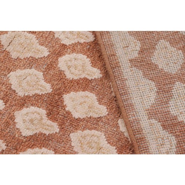 Textile Rug & Kilim’s Modern Block Print Rug in Pink with Cream Floral Pattern - 5x7 For Sale - Image 7 of 7