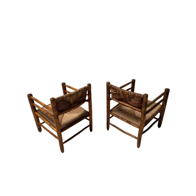 Mid-Century Modern Armchairs in the style of Audoux-Minet, 1950s, Set of 2 For Sale - Image 9 of 15