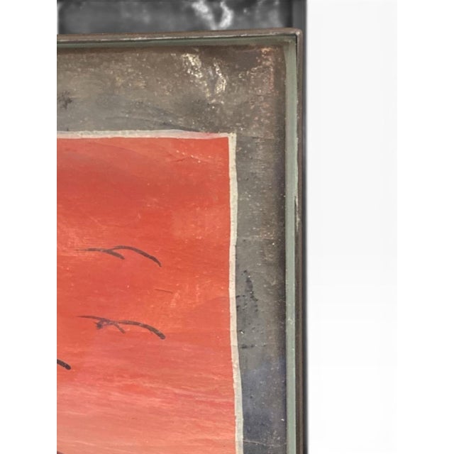 Vintage Tanzanian Tingatinga School Hippopotamus Painting — Signed For Sale - Image 4 of 7