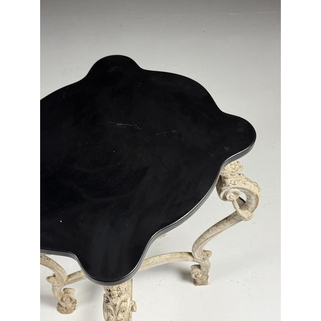 French Side Table in Hand-Carved Wood with Marble Top For Sale - Image 15 of 18
