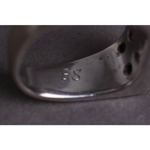 Danish Ring in 14 Karat White Gold with Brilliant-Cut Diamonds, 1970s For Sale - Image 4 of 6