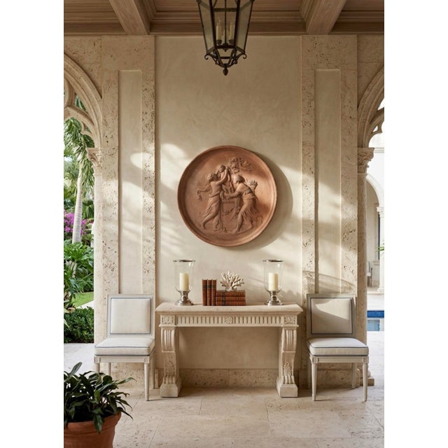 Ceramic A Vintage Neoclassical Terracotta Relief Wall Plaque For Sale - Image 7 of 9