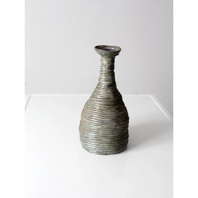 Light Green Vintage Studio Pottery Vase For Sale - Image 8 of 11