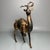 Chinese Vintage Gilt Bronze Deer Figure With Cinnabar Red Accents – "Path to Wealth" Sculpture For Sale - Image 3 of 9