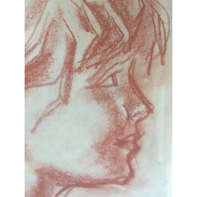 Early 20th Century Framed Portrait of a Young Girl Drawing by Listed Italian Artist For Sale In Monterey, CA - Image 6 of 11