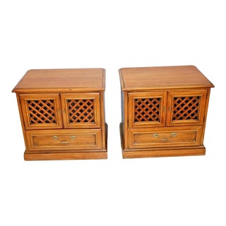 1960s Vintage Drexel Esperanto Matching Bedside Nightstands Walnut - a Pair For Sale