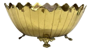 Vintage Scalloped Edge Claw Foot Cachepot