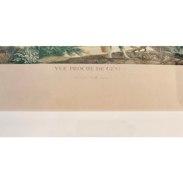 Set of Four Antique Hand-Tinted European Landscape Prints, Framed For Sale - Image 9 of 12