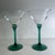 1970’s Vintage Green Stemmed Glasses, 2 Wine and 2 Martini Glasses - Set of 4 For Sale In Sacramento - Image 6 of 8