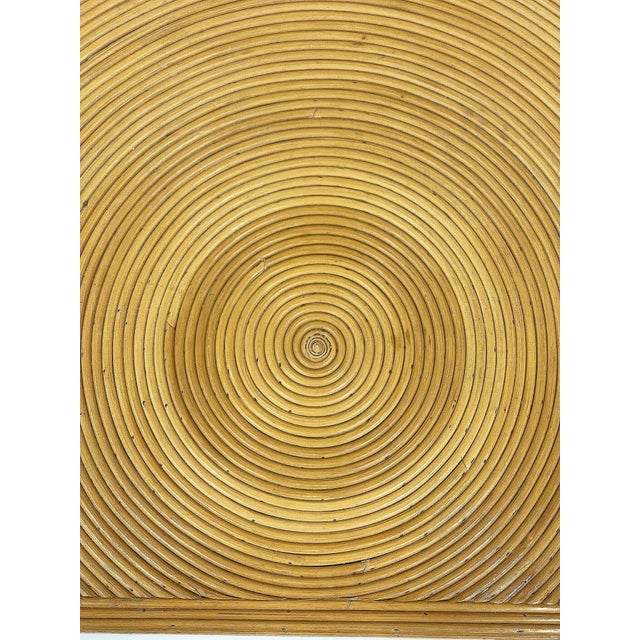 Tan Vintage 1970s Organic Modern Pencil Reed Waterfall Console Table For Sale - Image 8 of 9