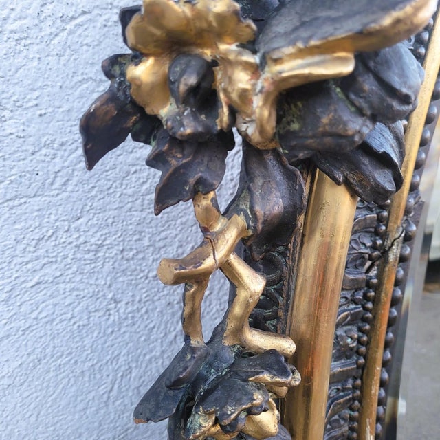 19th Century Large Mirror in Gilded and Carved Wood For Sale - Image 15 of 18