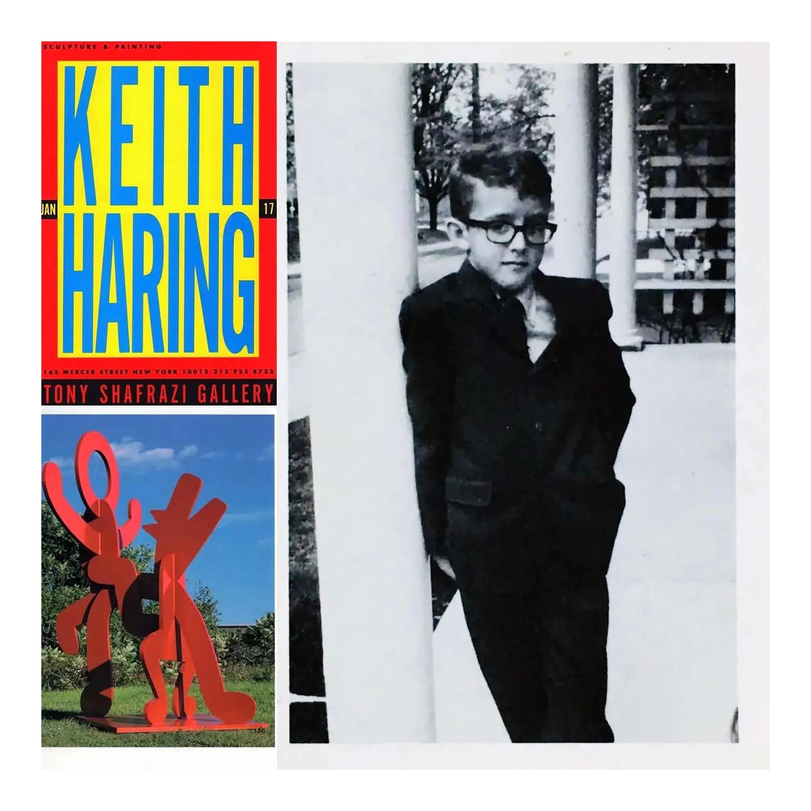 1980s Keith Haring at Tony Shafrazi Gallery Exhibition Cards