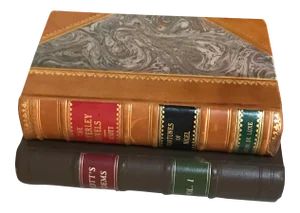 Brown Leather Book & Book Box - A Pair