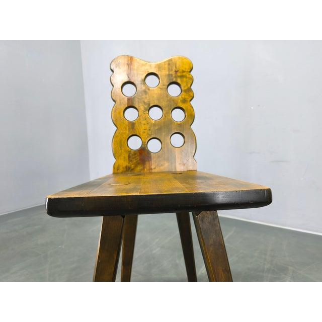 Brutalist Wooden Chairs, Former Czechoslovakia, 1950s, Set of 3 For Sale - Image 10 of 16