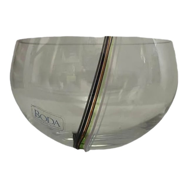 1990s Rainbow Art Glass Bowl by Bertil Vallien for Kosta Boda, Made in Sweden For Sale