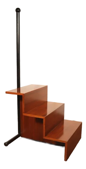 Vintage Modern Library Steps Step Ladder Mahogany Mid Century Style 70's 80's Stool