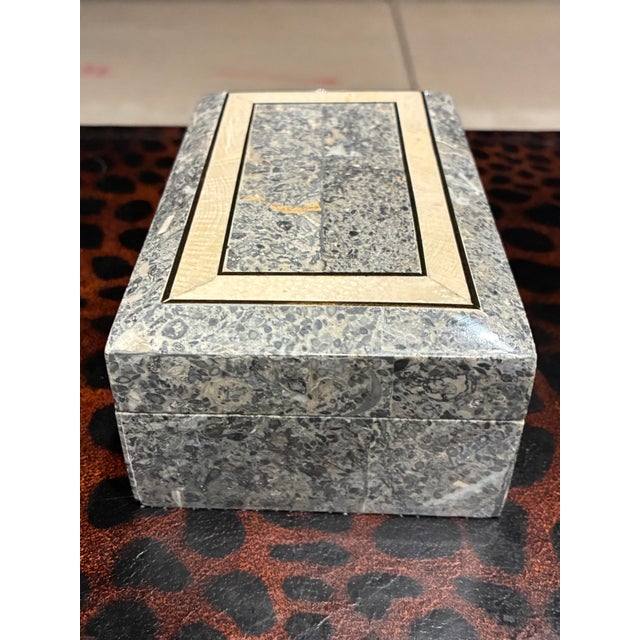 Tessellated Stone Jewelry Box From Maitland-Smith For Sale In Denver - Image 6 of 12