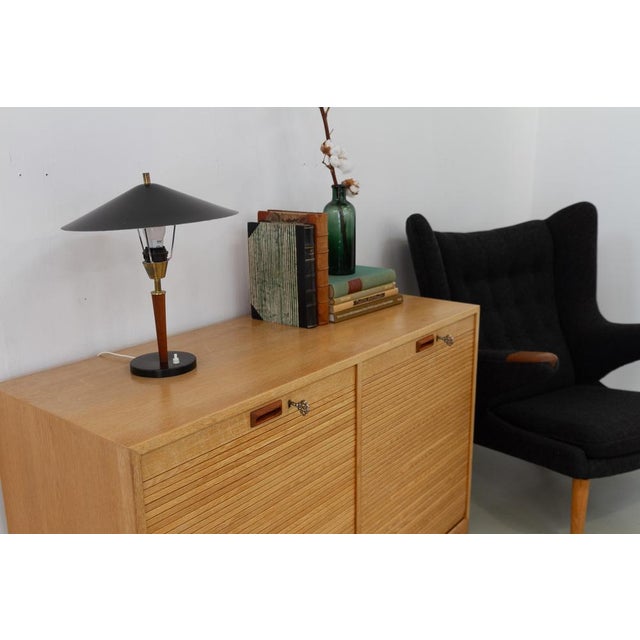 Danish Double Tambour Cabinet in Oak and Teak from Næstved Møbelfabrik, 1960s For Sale - Image 13 of 18