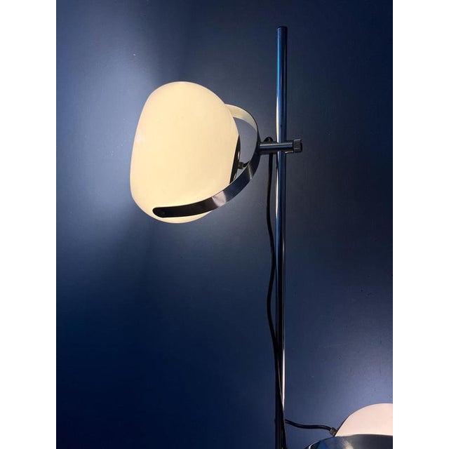 Glass Vintage White Mushroom Floor Lamp from Dijkstra For Sale - Image 7 of 13