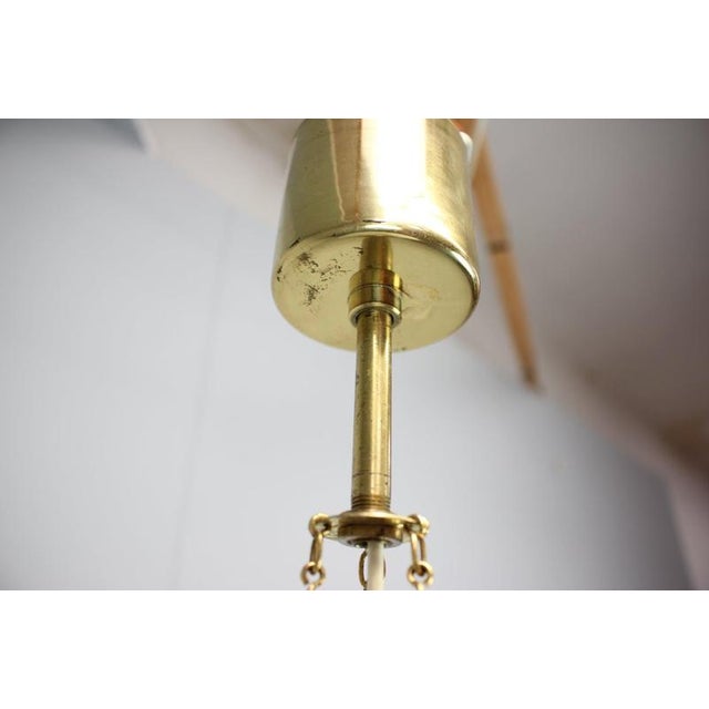 Mid-Century Modern Pendant Lamp in Opaline Milk Glass and Bra, 1970s For Sale - Image 6 of 10