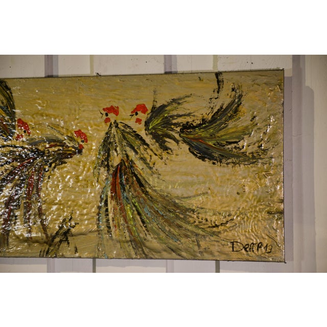 Deffp, Roosters, 2000s, Paint & Canvas For Sale - Image 6 of 7
