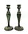 Vintage Brass Candlesticks With Verdigris Finish – Pair – Neoclassical / European Traditional For Sale - Image 9 of 9