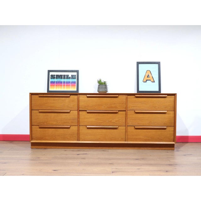 Brown Mid Century Modern Vintage Teak Dresser Chest Danish Bedroom Furniture For Sale - Image 8 of 14