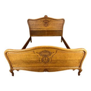 Antique French Louis XV Double Bed For Sale