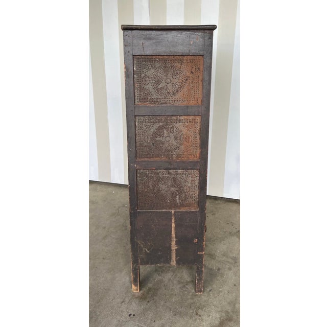 19th Century Virginia Walnut Pie Safe With Original Star Punched Tins For Sale - Image 11 of 13