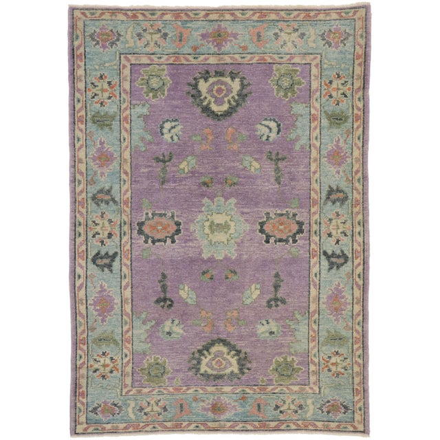 Turkish Oushak Rug - 04'02 X 05'10 For Sale - Image 10 of 10