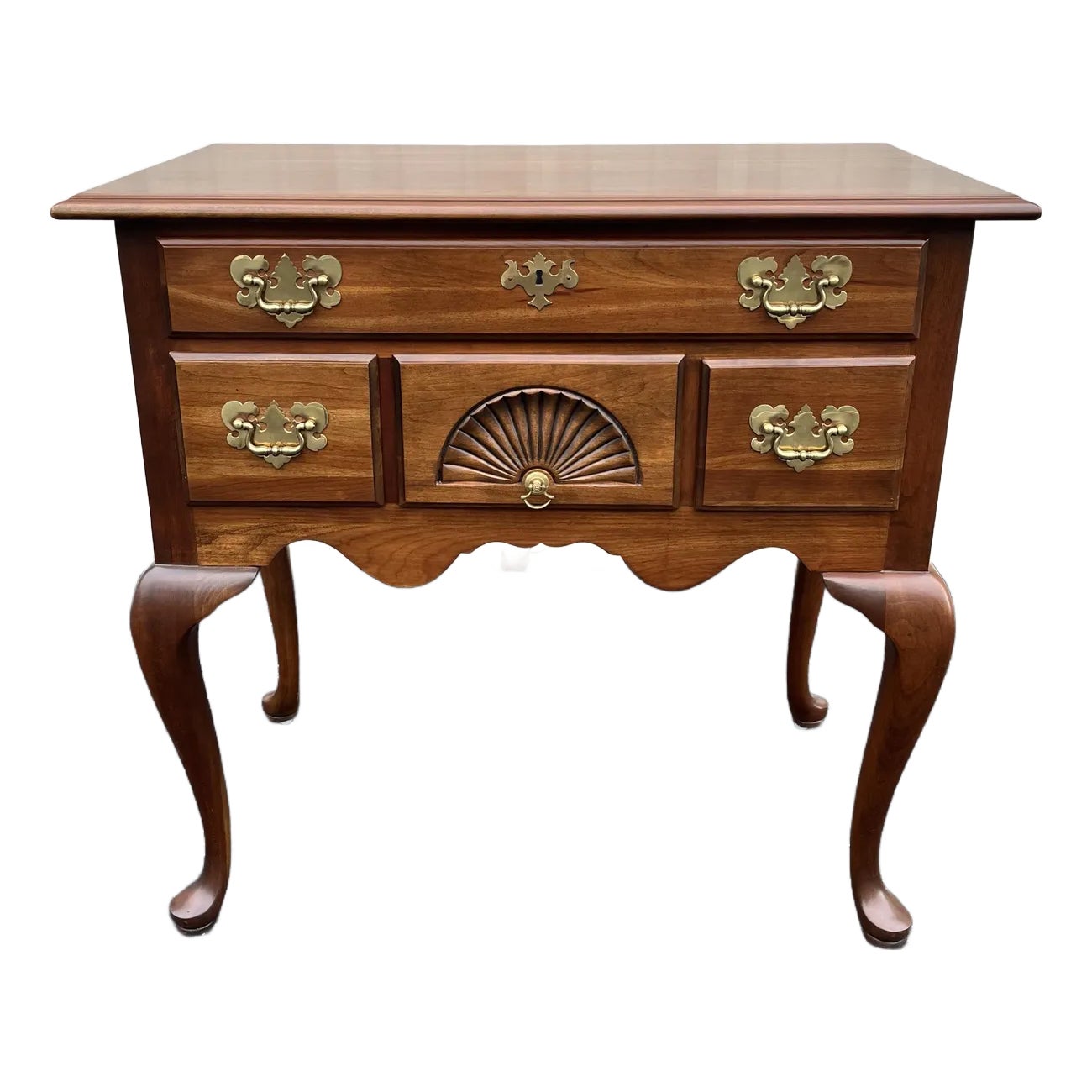 1980s Harden Queen Anne Style New England Cherry Lowboy Chest of