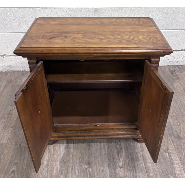 Wood Vintage Mediterranean / Spanish Revival Style Nightstand Bedside End Cabinet For Sale - Image 7 of 9