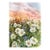 Sunset Daisies - Original Green Pink Floral Landscape Watercolor Painting on Paper For Sale
