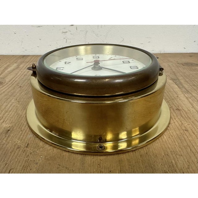 Vintage German Brass Ships Clock from Philips, 1970s For Sale - Image 12 of 15