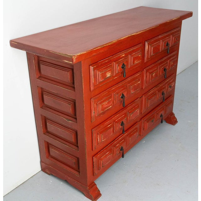 Mid-Century French Chest of Drawers in Red, 1960s For Sale - Image 4 of 16